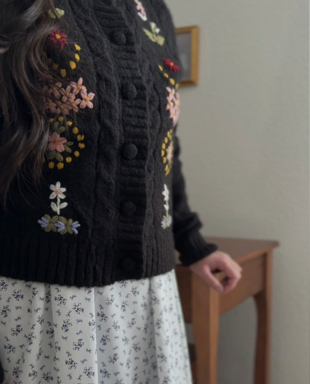 Fleurs dans le Jardin Cardigan (in noir)