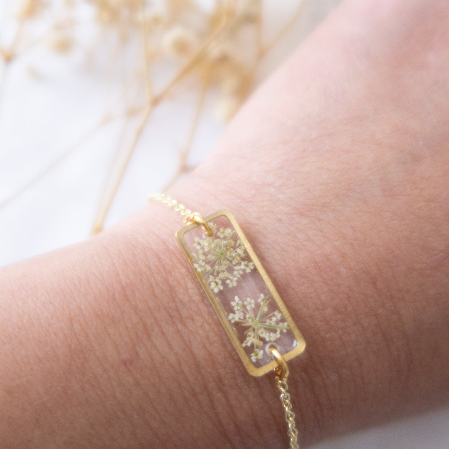 Everlasting Queen Anne's Lace Adjustable Bracelet