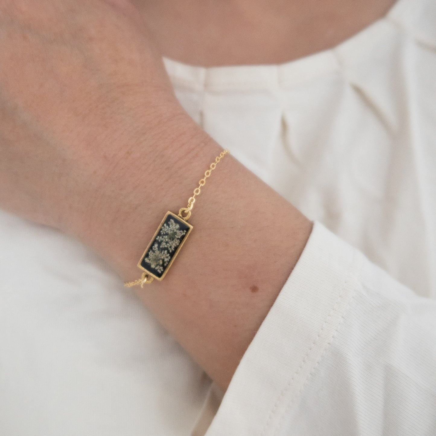 Starry Night Queen Anne's Lace Adjustable Bracelet