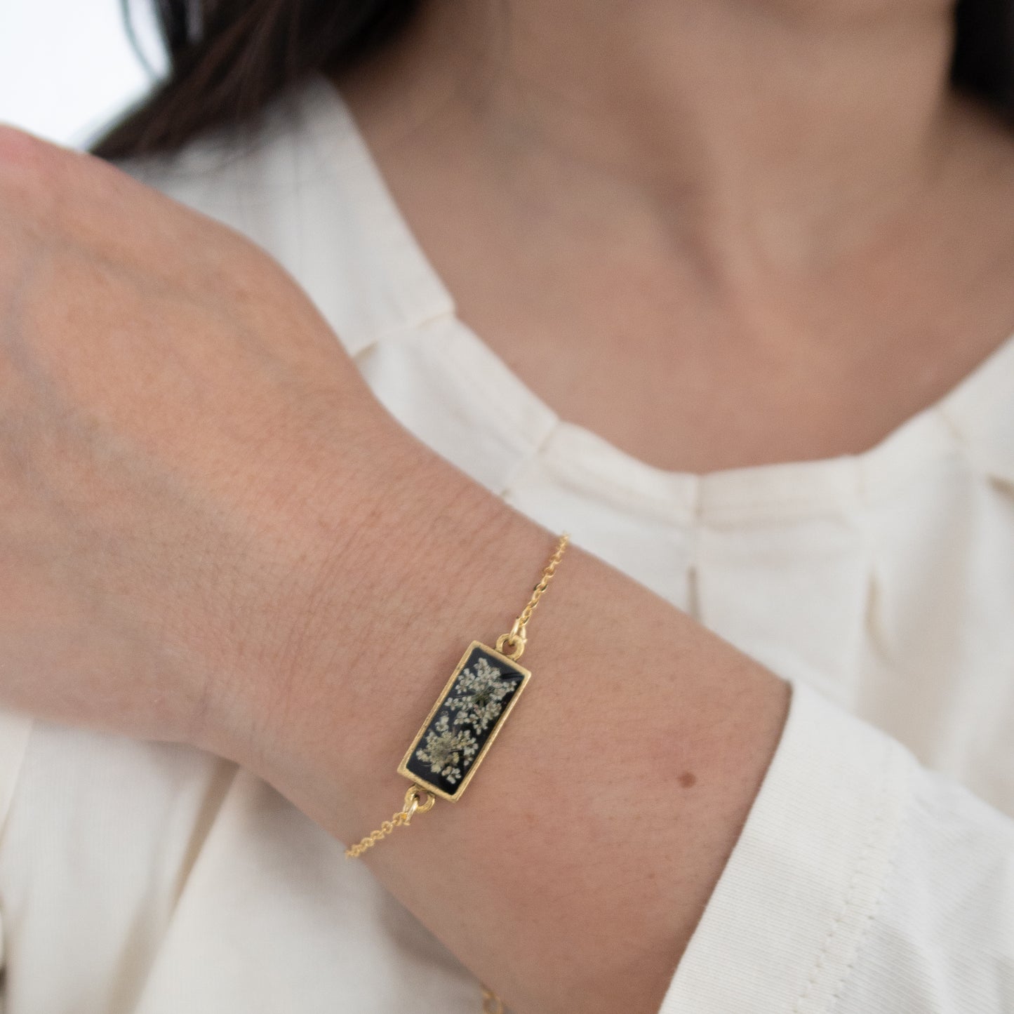 Starry Night Queen Anne's Lace Adjustable Bracelet