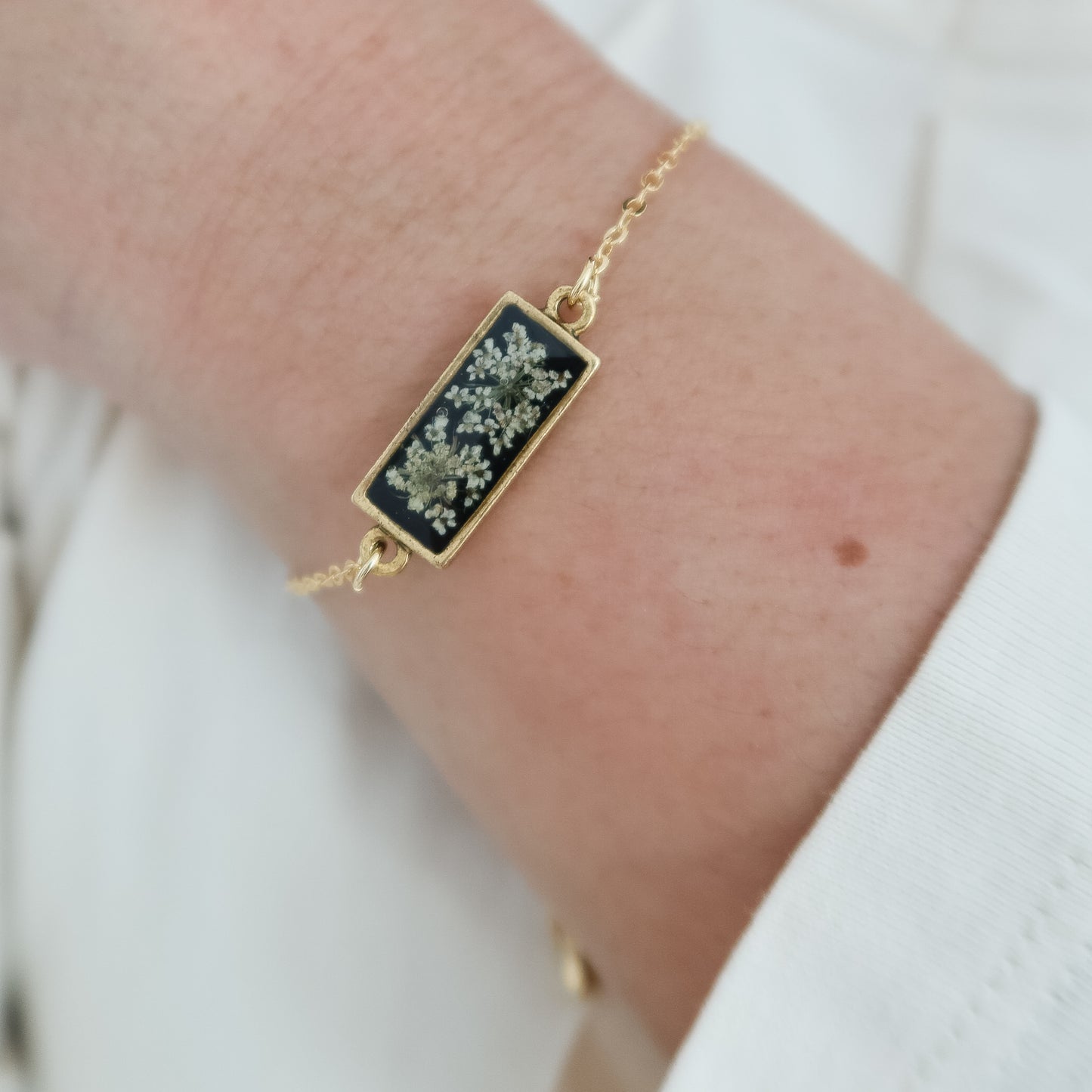 Starry Night Queen Anne's Lace Adjustable Bracelet