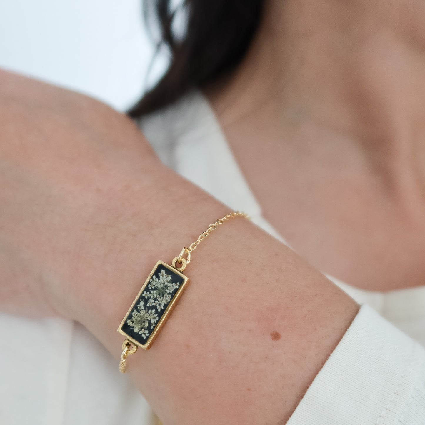 Starry Night Queen Anne's Lace Adjustable Bracelet