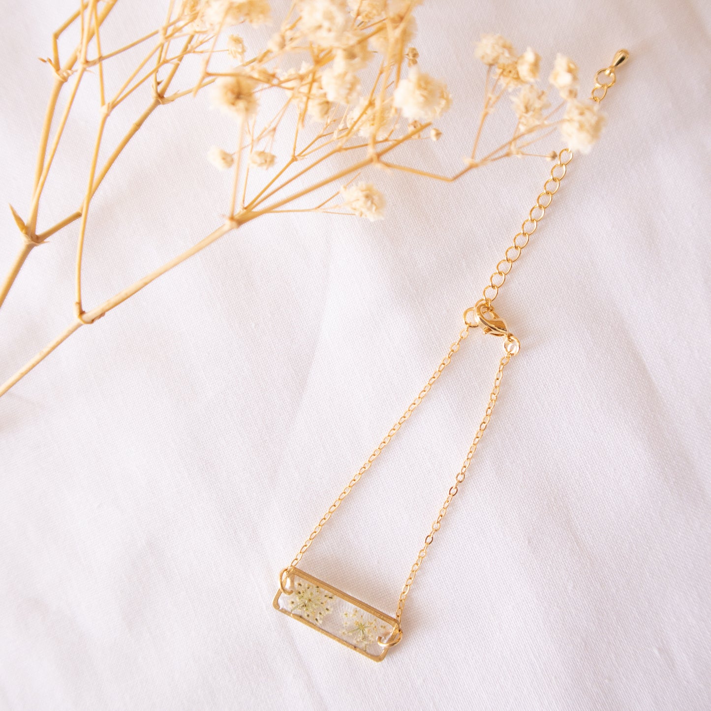 Everlasting Queen Anne's Lace Adjustable Bracelet