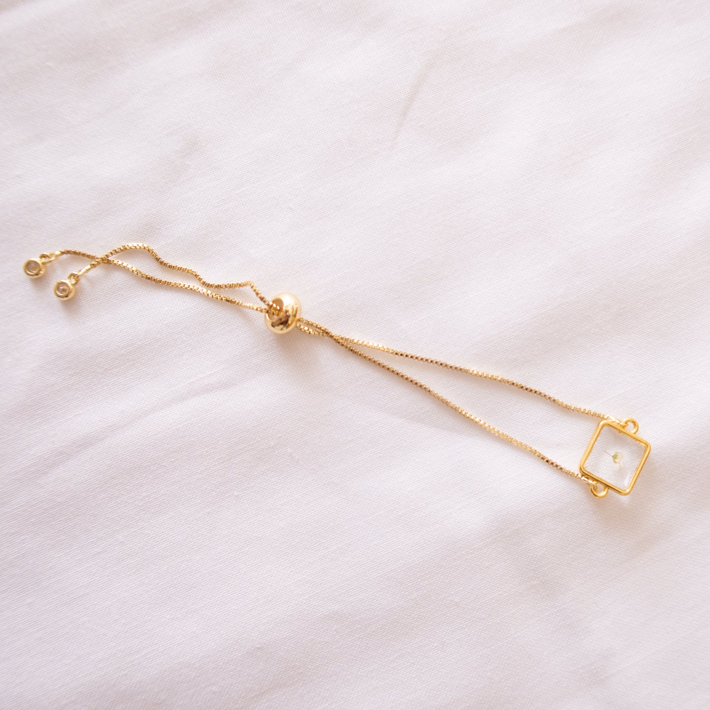 Square Alyssum Adjustable Slider Bracelet