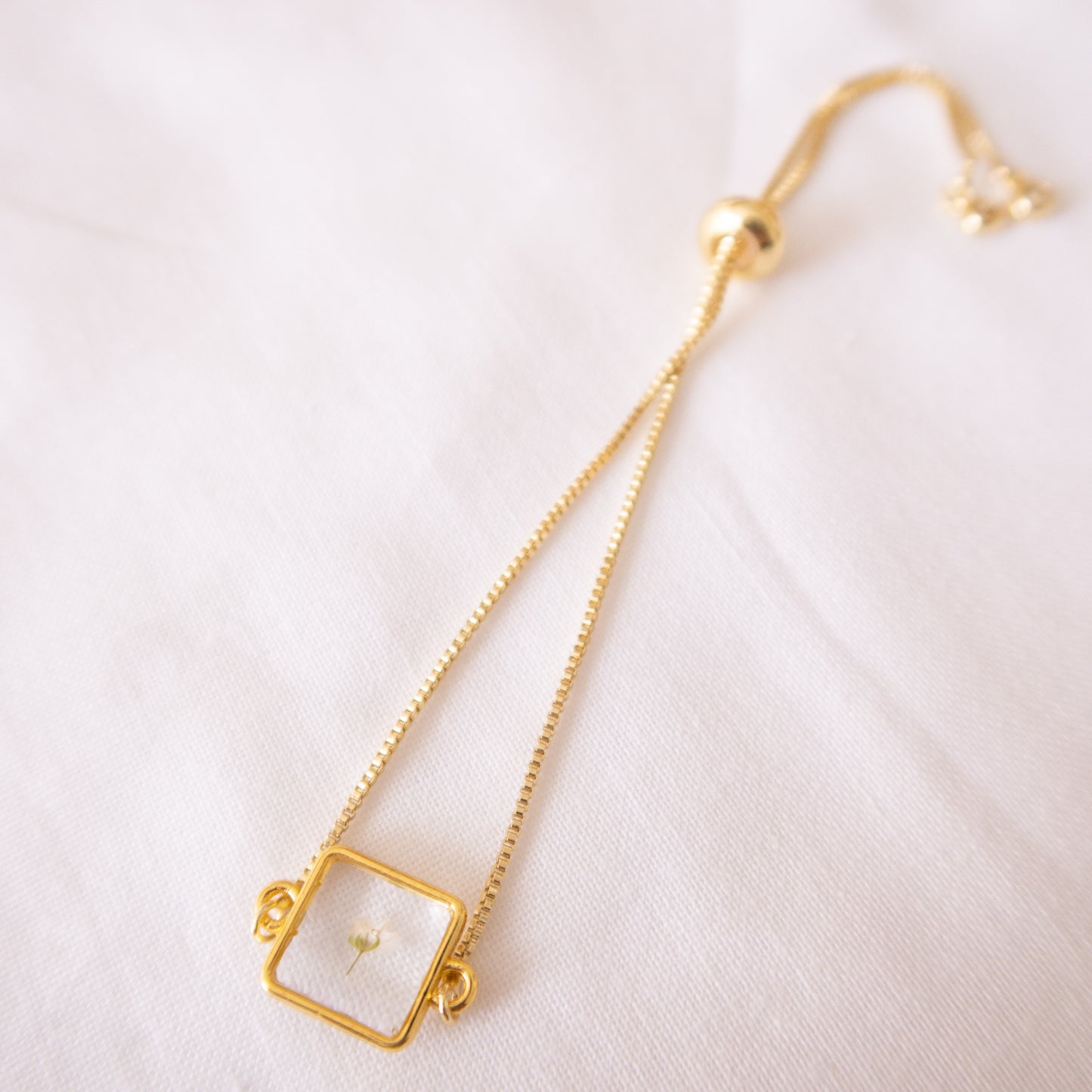Square Alyssum Adjustable Slider Bracelet