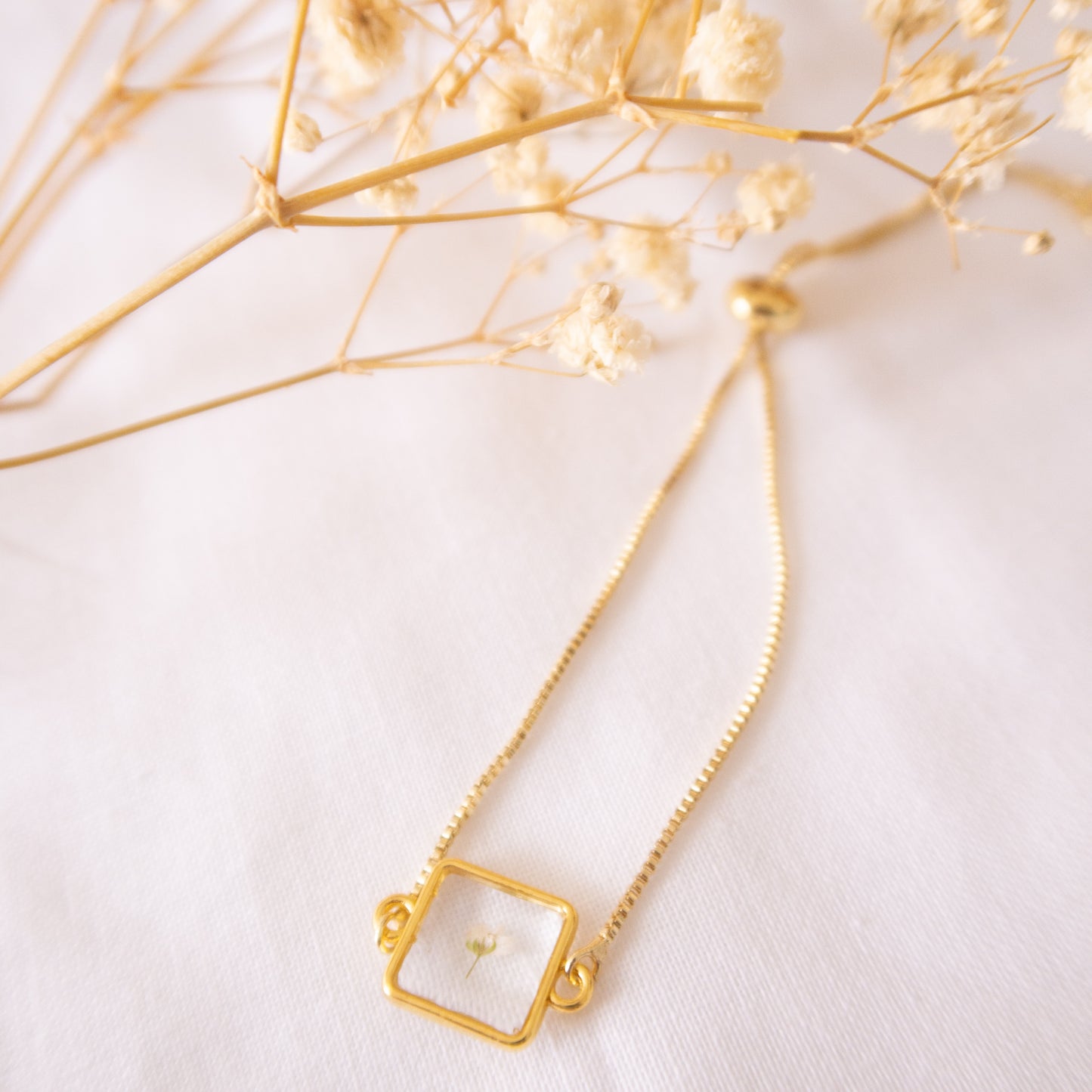 Square Alyssum Adjustable Slider Bracelet