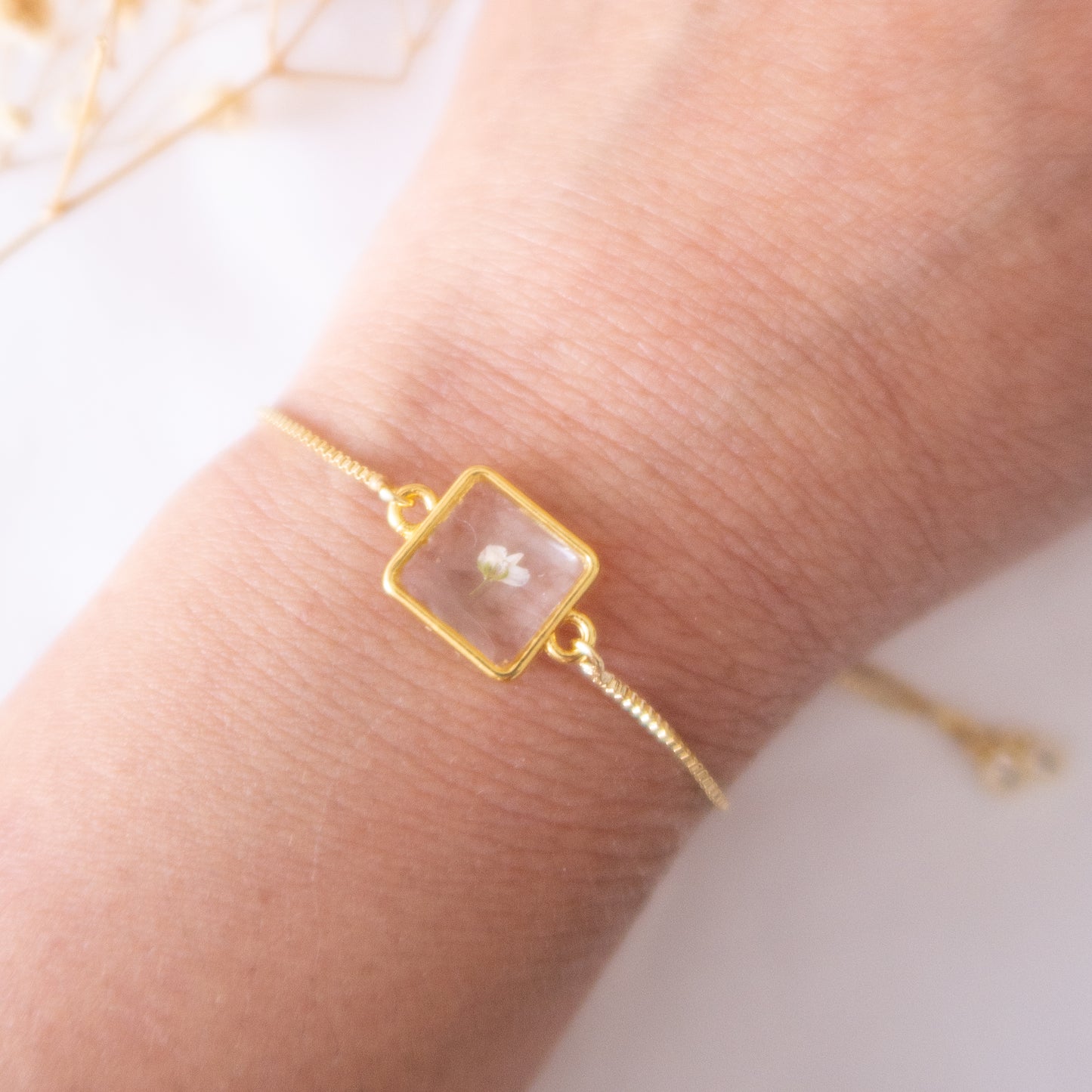 Square Alyssum Adjustable Slider Bracelet