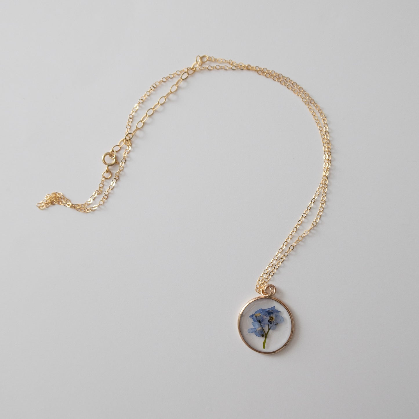 Simple Forget Me Not Bouquet Pendant