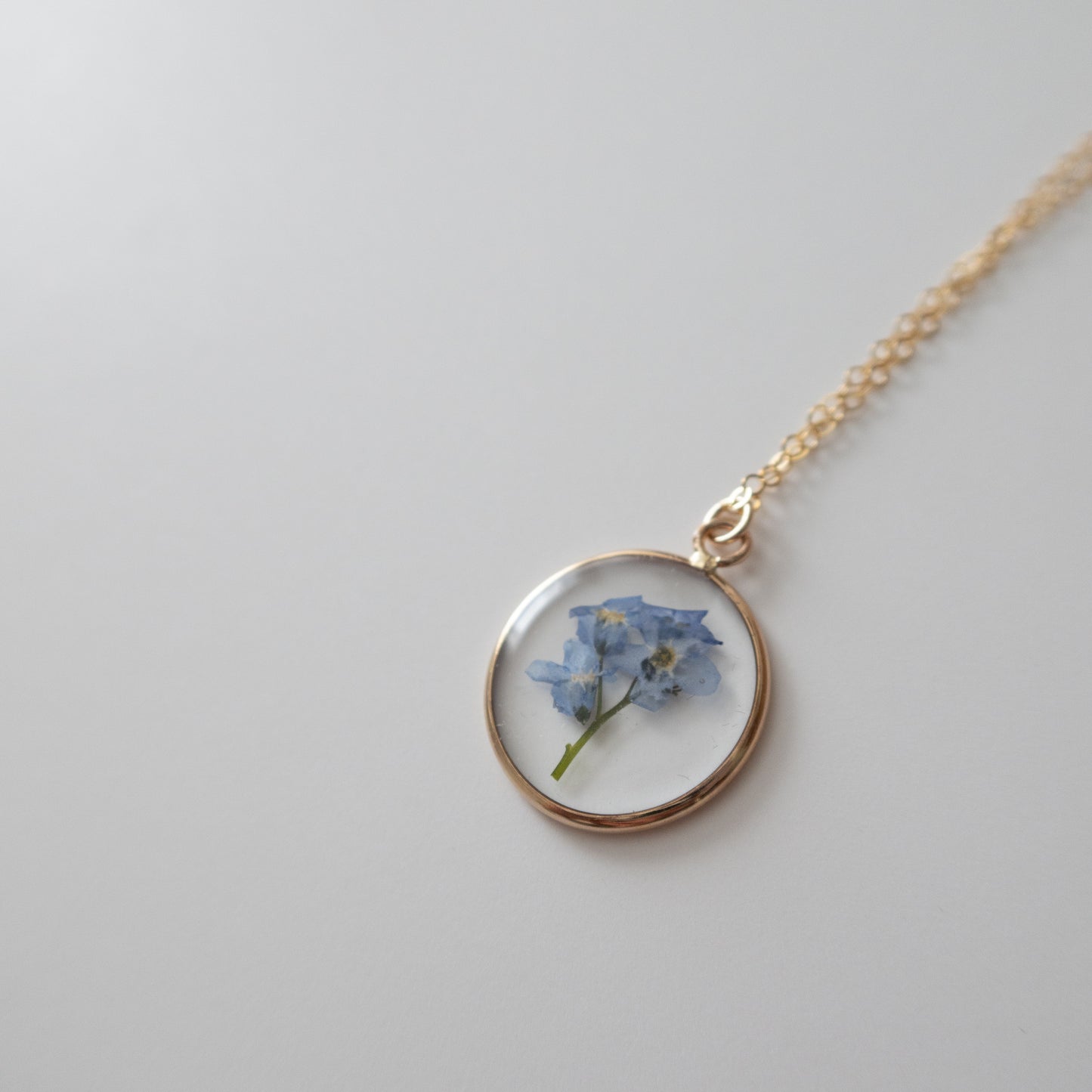 Simple Forget Me Not Bouquet Pendant