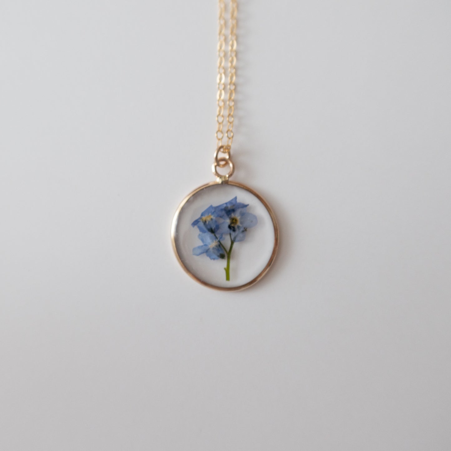 Simple Forget Me Not Bouquet Pendant