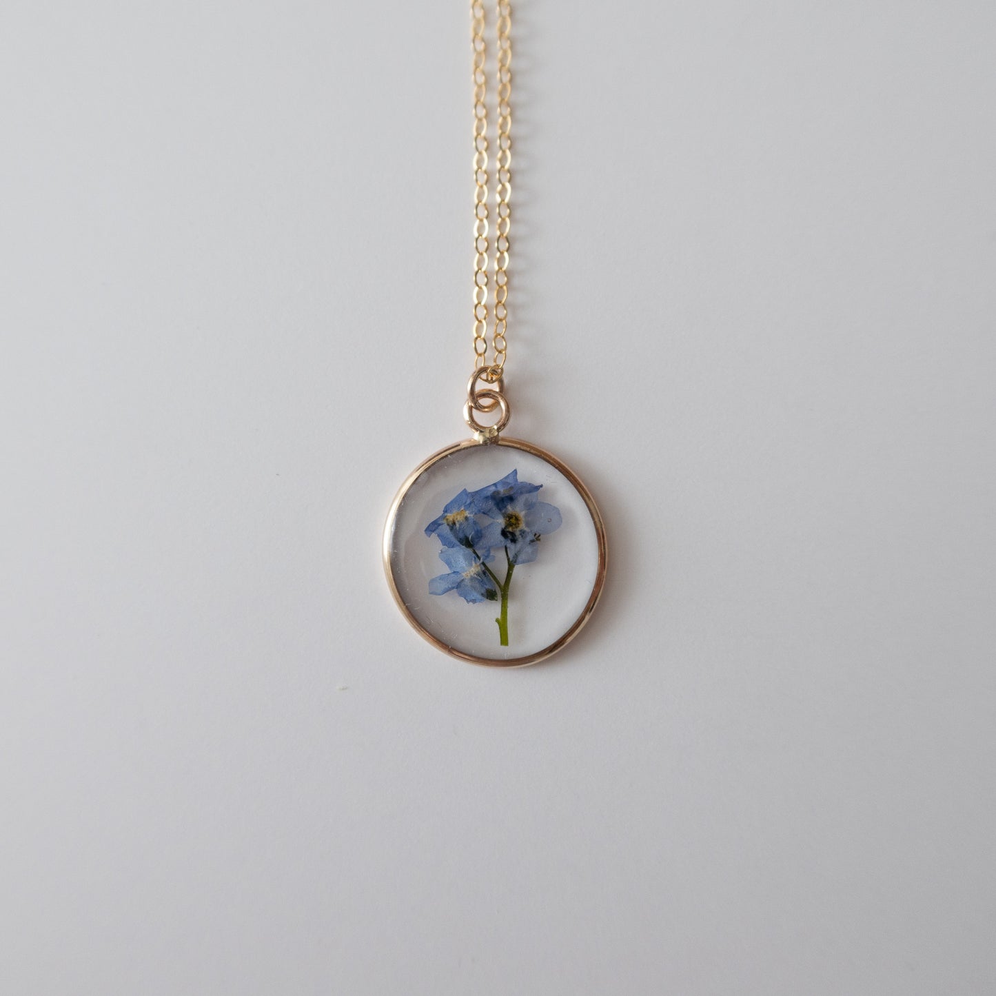 Simple Forget Me Not Bouquet Pendant