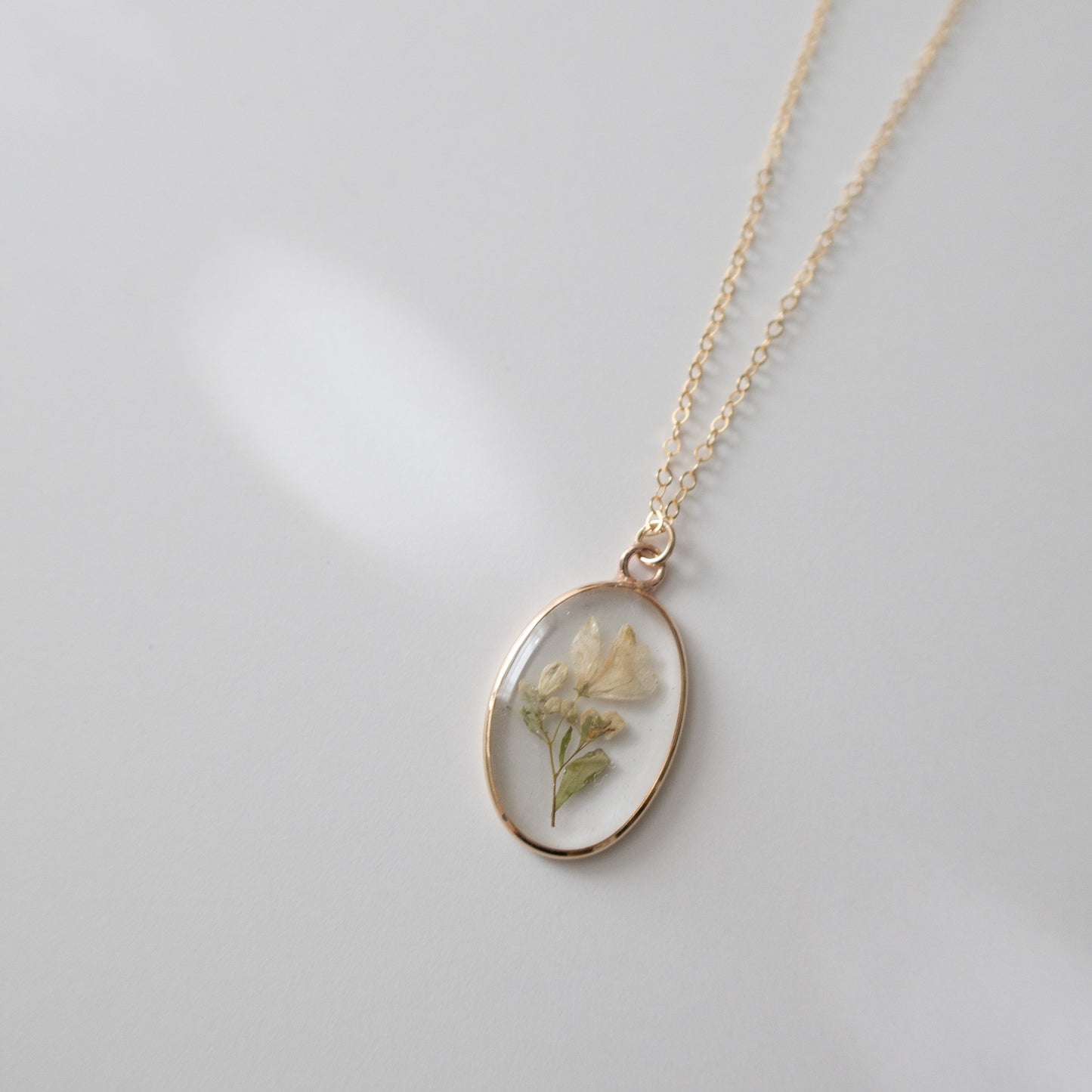 Simple Wildflowers Oval Pendant