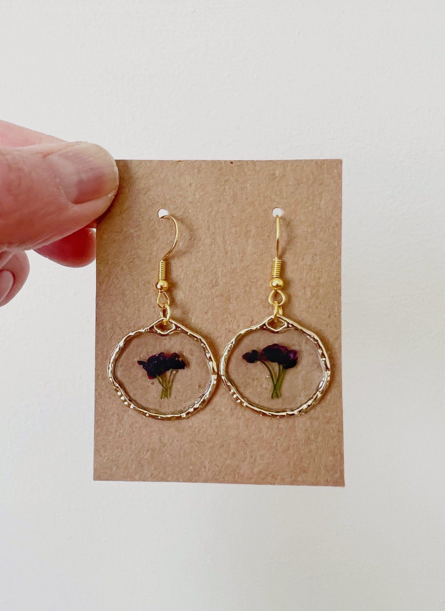 Purple Alyssum Bouquet Earrings