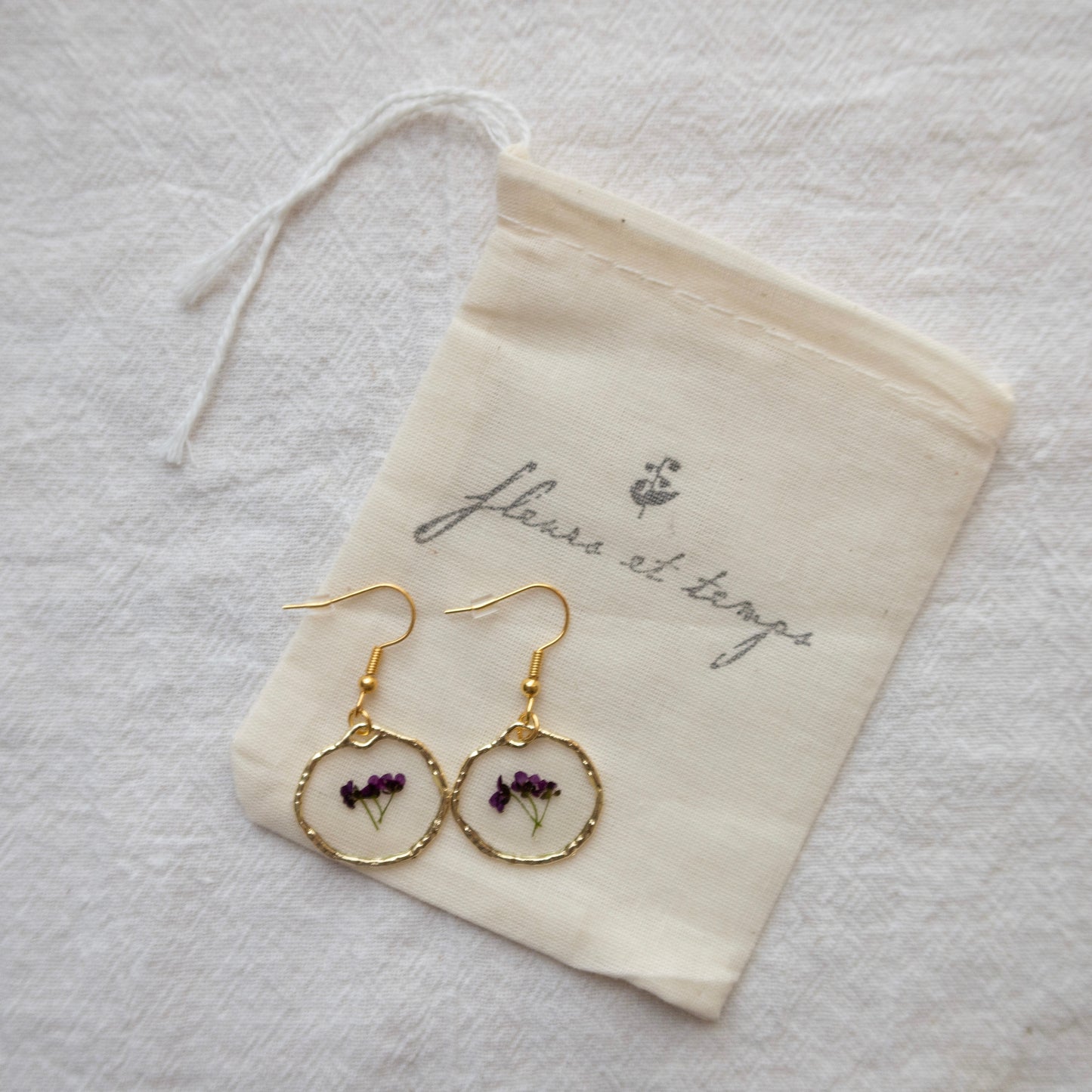 Purple Alyssum Bouquet Earrings