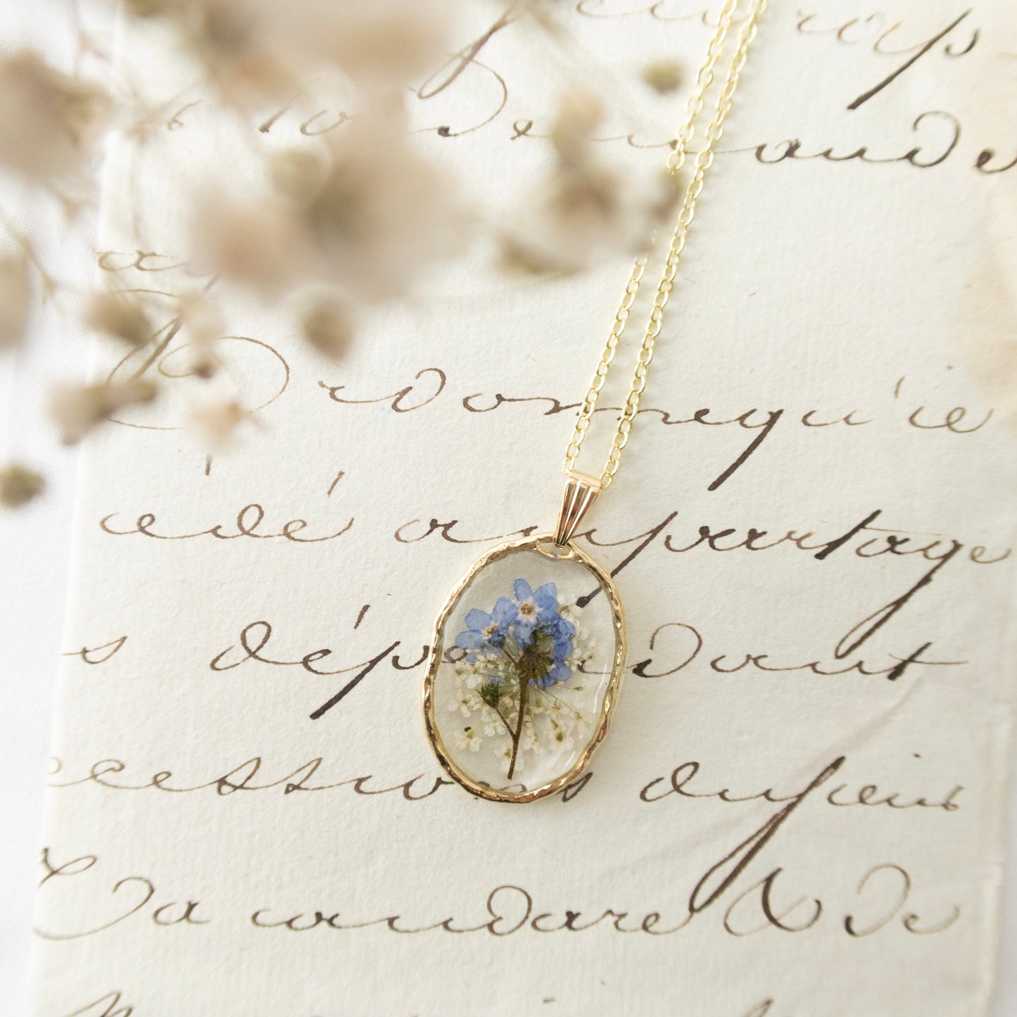 Forget me Not Bouquet Pendant