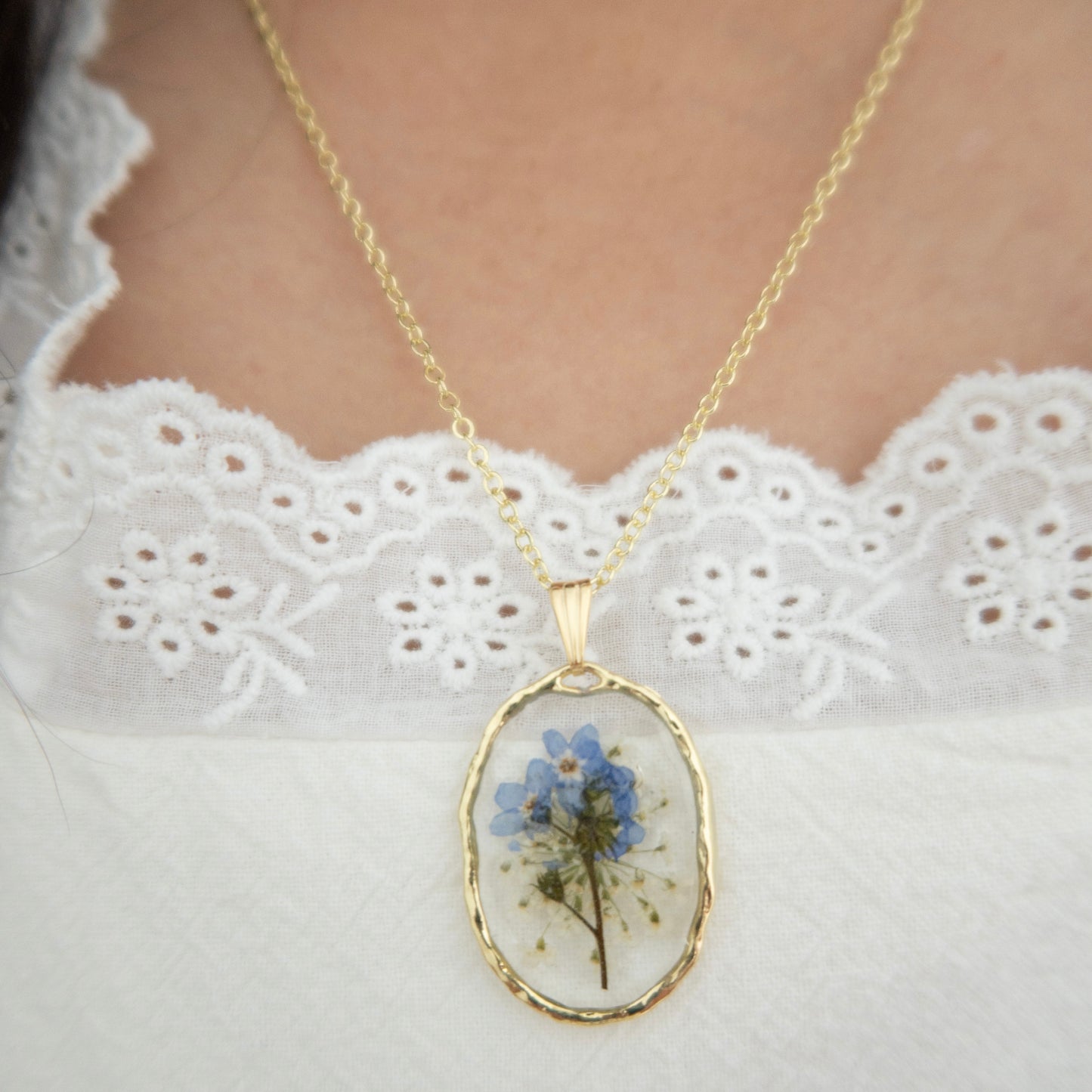 Forget me Not Bouquet Pendant