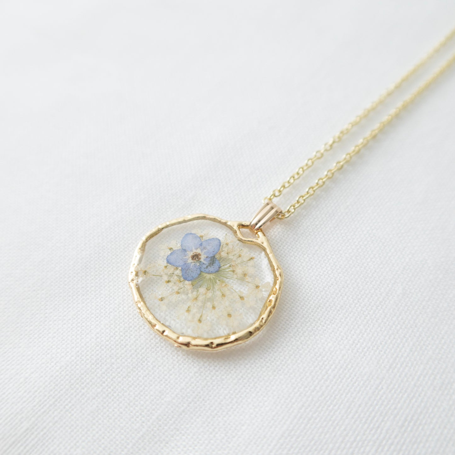 The Trouvaille Blue Forget Me Not Necklace