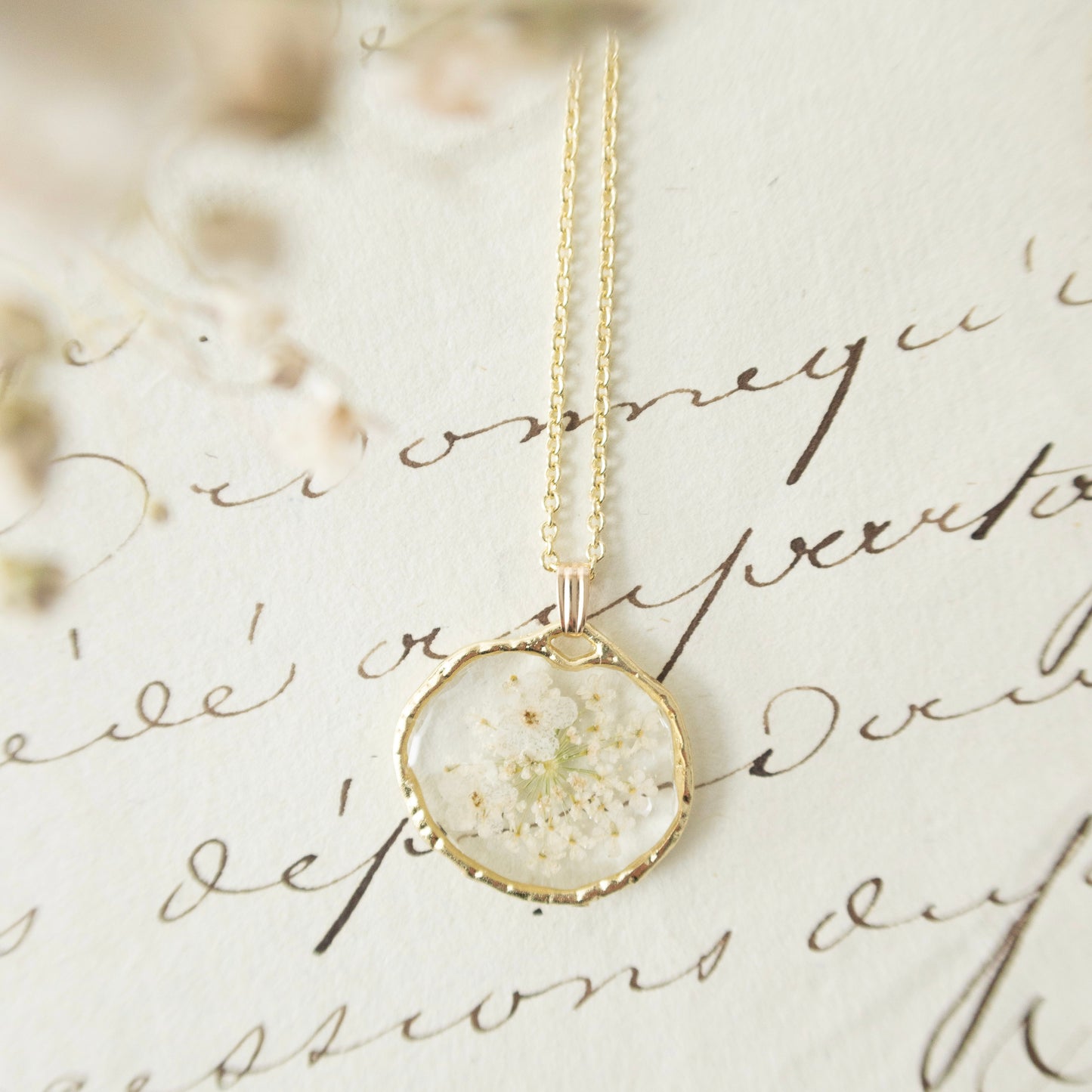 The Trouvaille White Forget Me Not Necklace