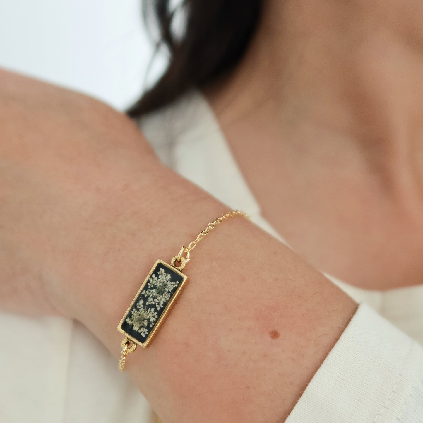 Starry Night Queen Anne's Lace Adjustable Bracelet