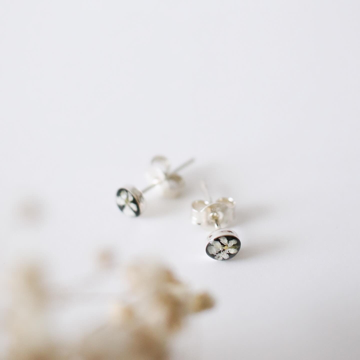 Silver Tiny Fleurs Earring Studs