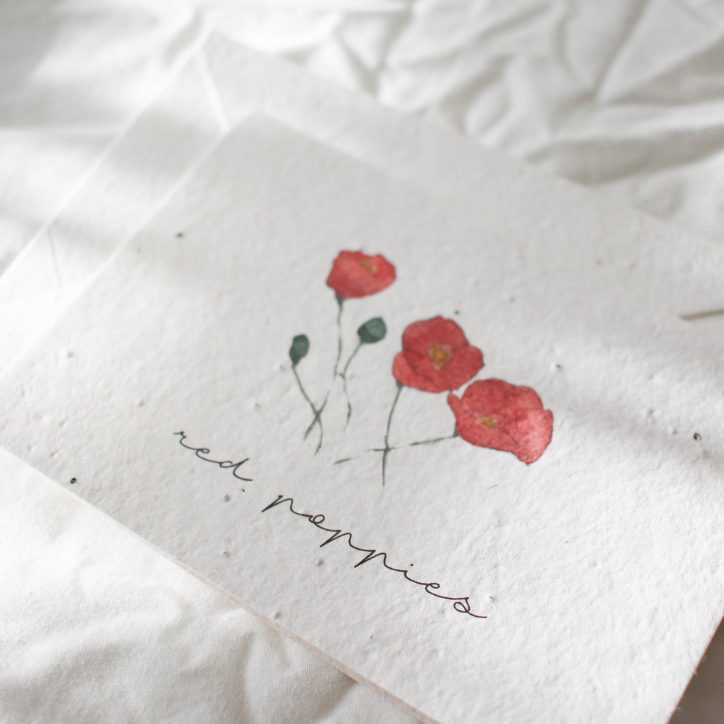 Plantable Poppies Watercolor Greeting Card