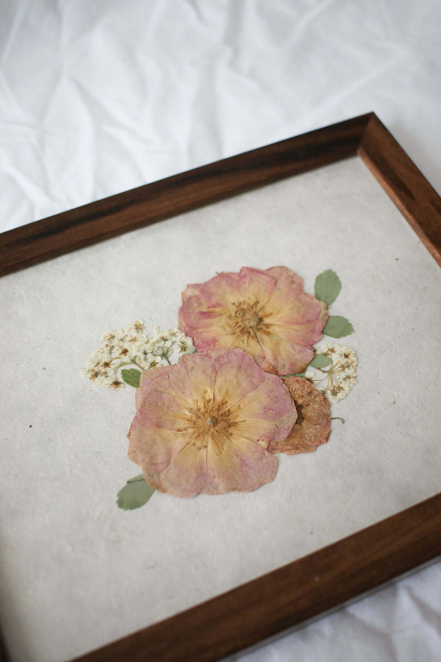 "A Rose Garden" Pressed Flowers Framed Art