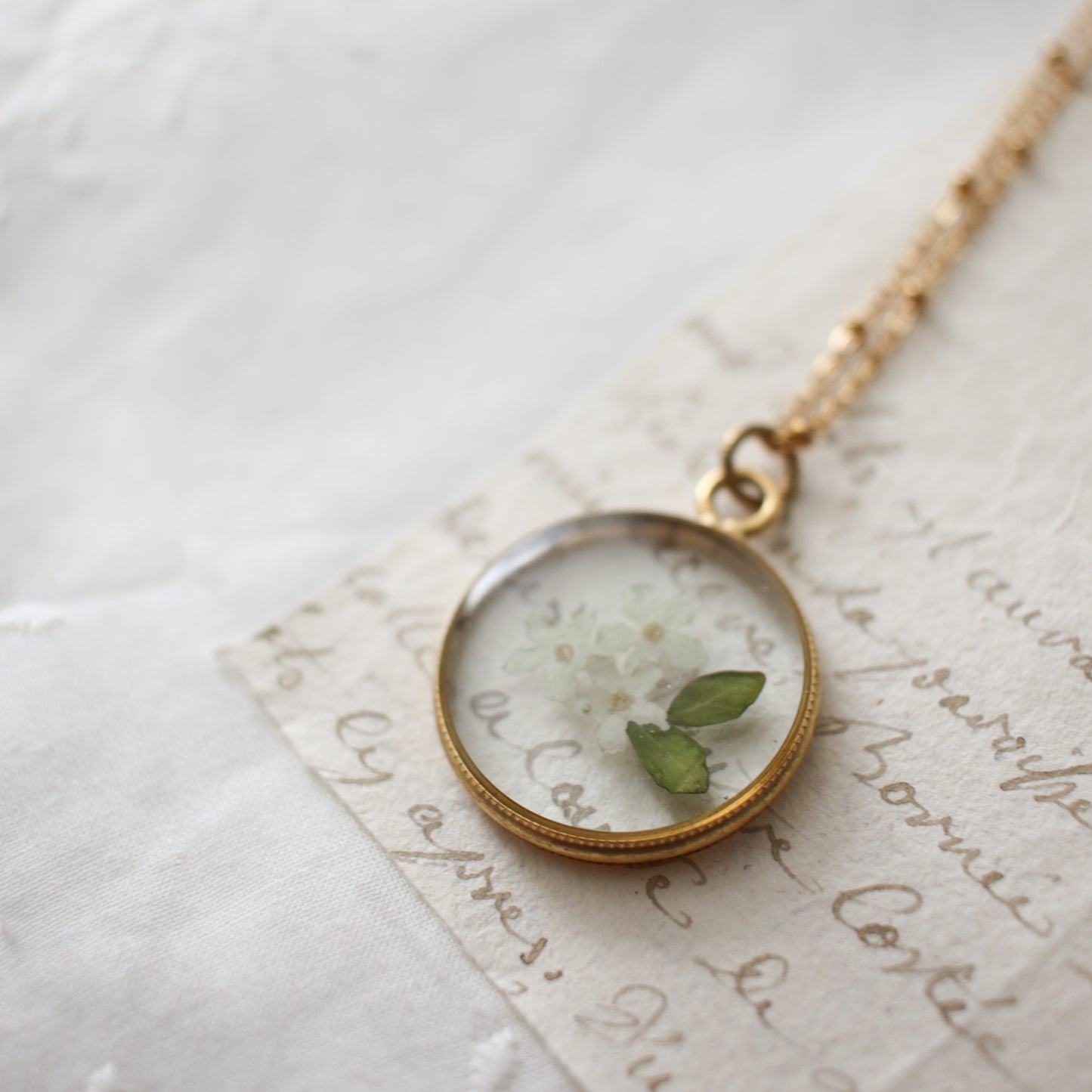 The Lilias Necklace in Dove White