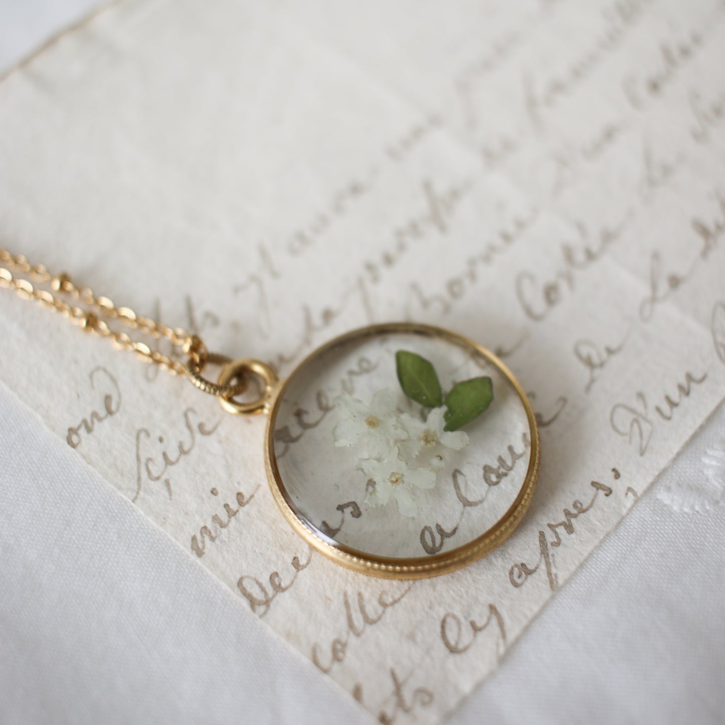 The Lilias Necklace in Dove White
