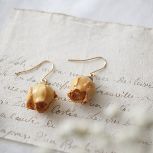 Garden Rose Earrings in Honey
