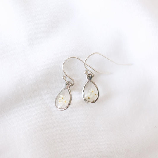 Raindrop French Hook Earrings in Silver
