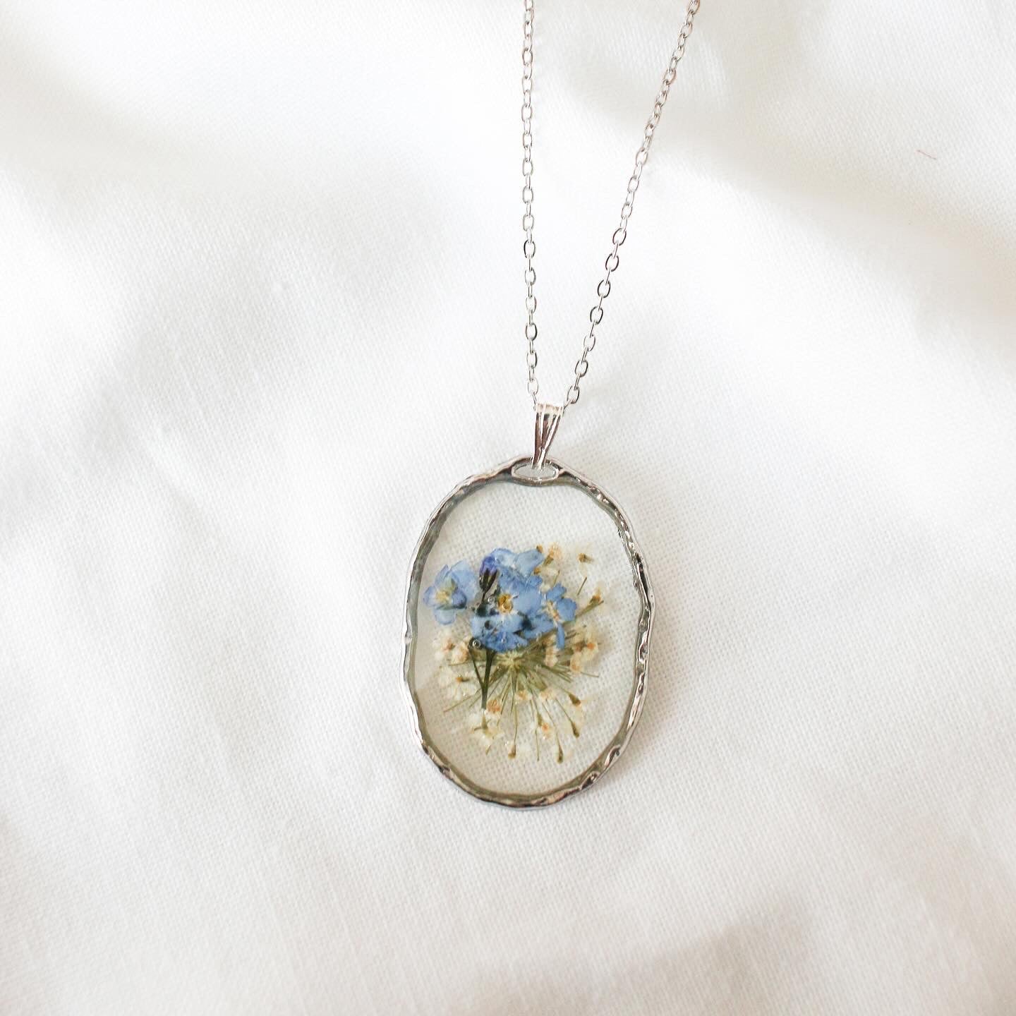 Forget me Not Bouquet Pendant in Silver