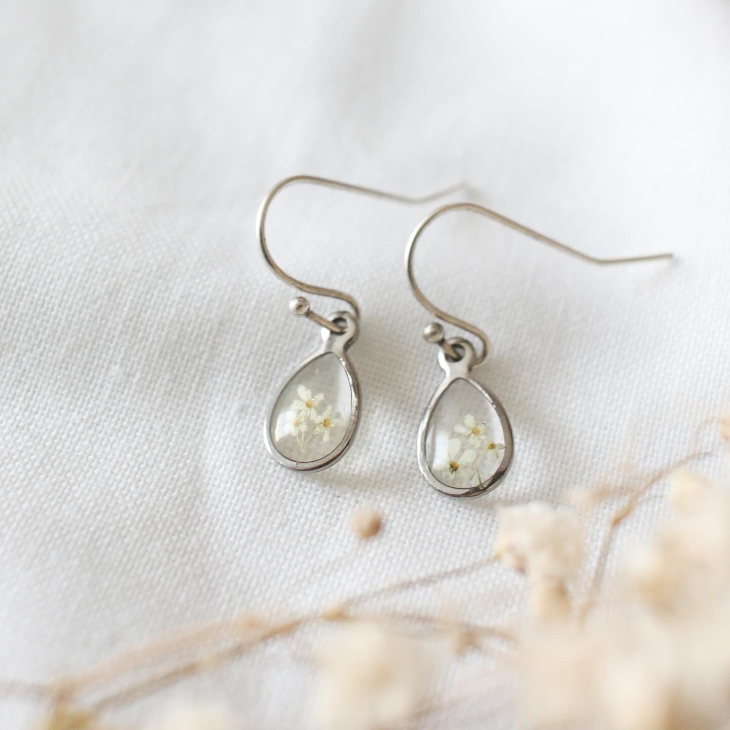 Raindrop French Hook Earrings in Silver