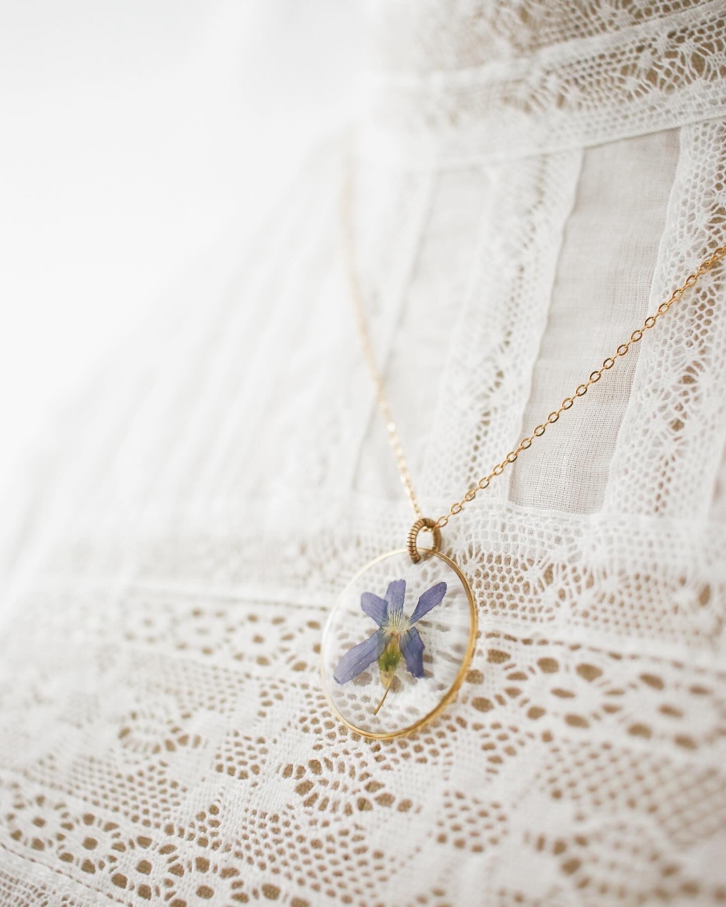 Pemberley Garden Necklace (Violet Flower)