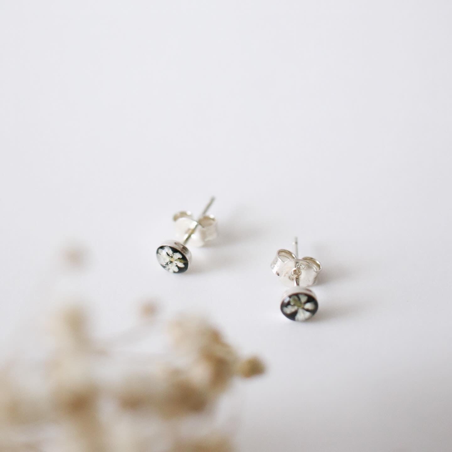 Silver Tiny Fleurs Earring Studs