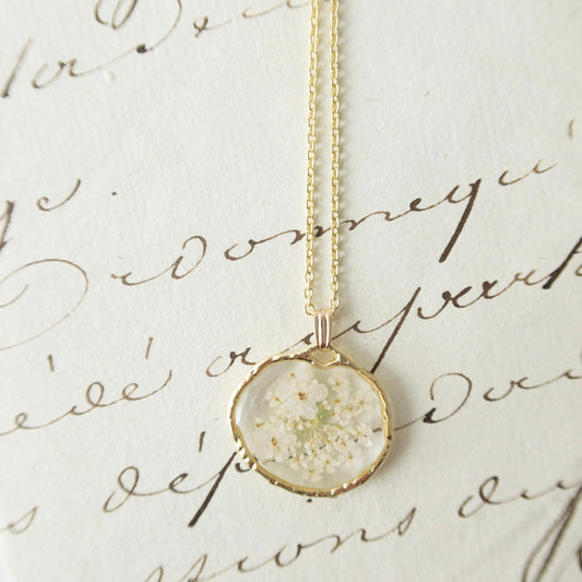 The Trouvaille White Forget Me Not Necklace (wholesale) MSRP $35.00