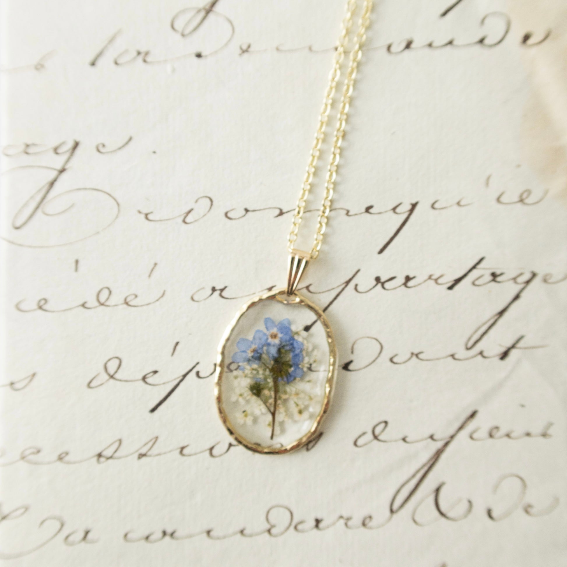 Forget-Me-Not 3 Flowers Locket Pendant