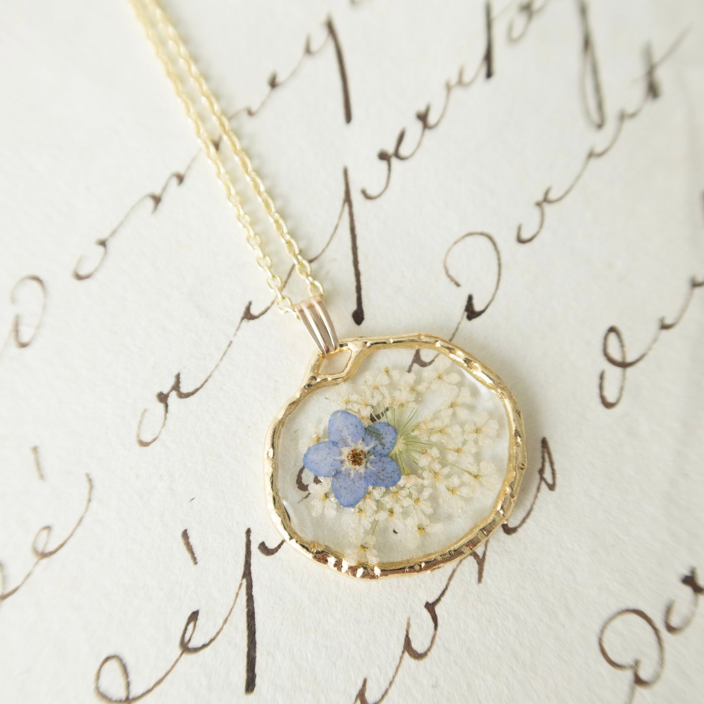 The Trouvaille Blue Forget Me Not Necklace